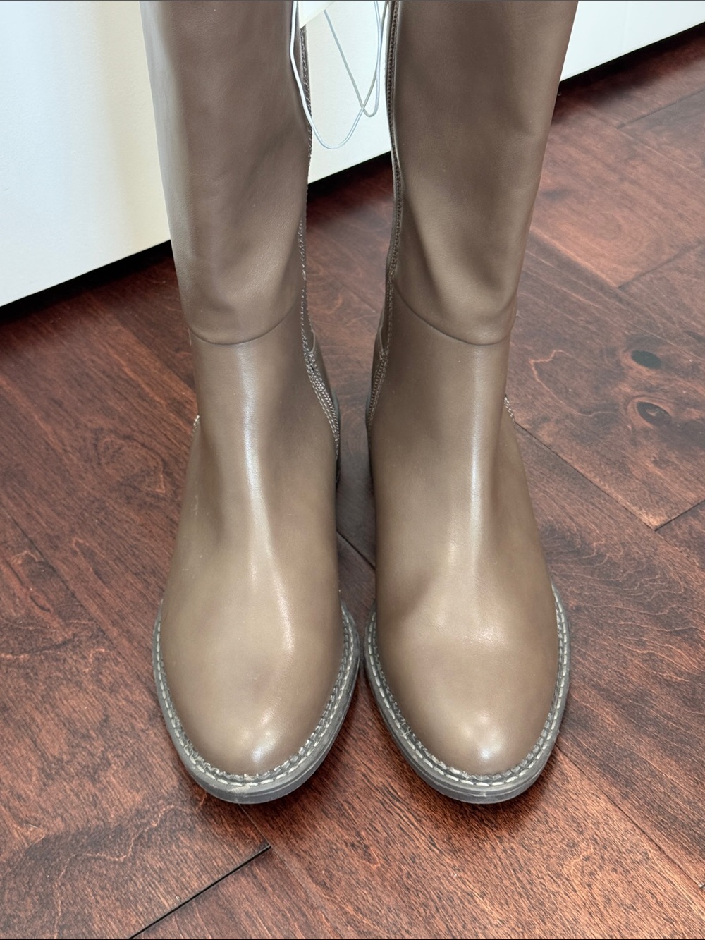 NEW A New Day Taupe Vegan Leather Boots Fall Transition Knee High, size 6 - Picture 6 of 8